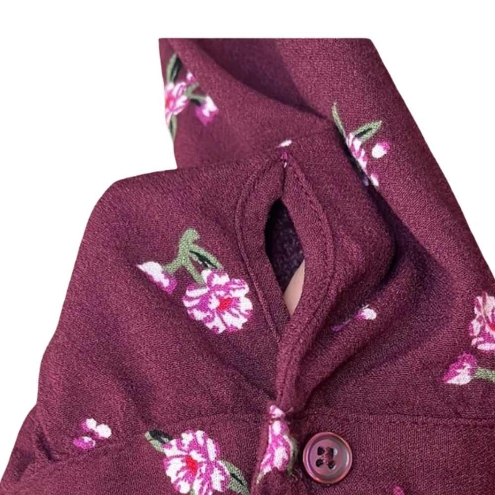 Old Navy Womens Plus Size Burgundy Floral Midi Dress Size XXL - Picture 5 of 6